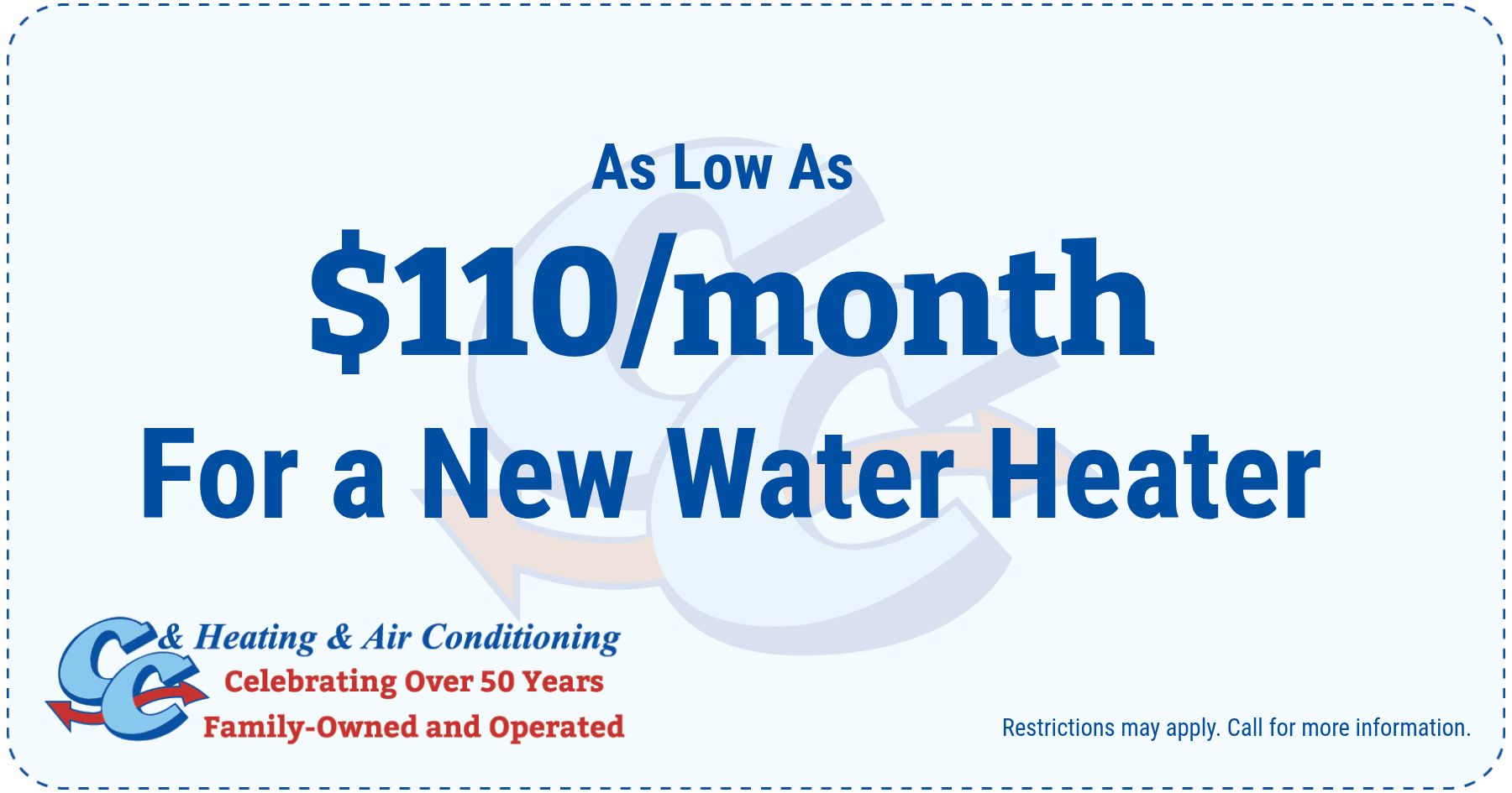 $110/month for a New Water Heater!