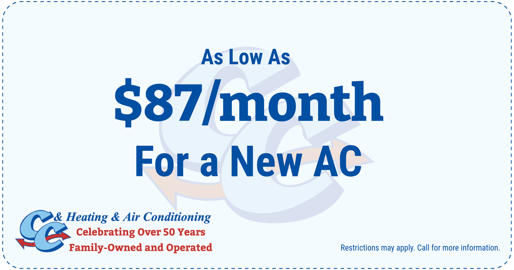 $87 a month for a new AC!