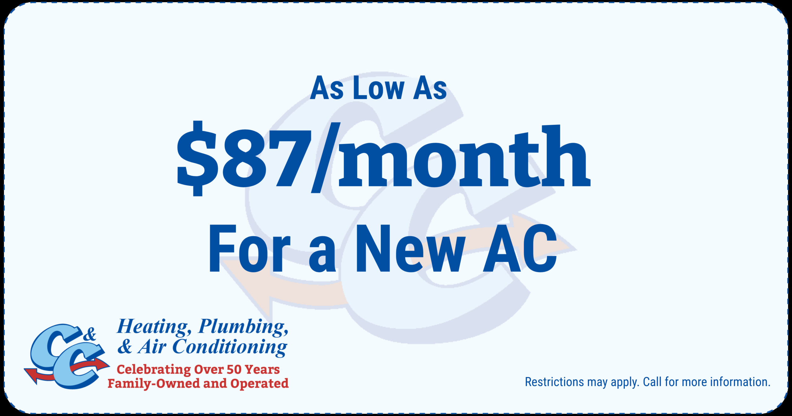 $87/month for New AC!