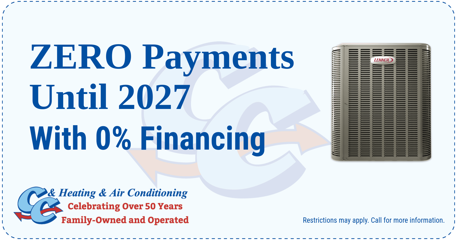 Zero payments until 2027, 0% financing coupon.